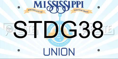 STDG38 Mississippi License Plate