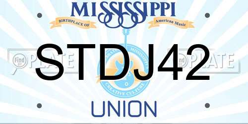 STDJ42 Mississippi License Plate