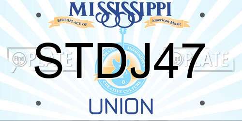 STDJ47 Mississippi License Plate