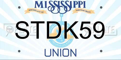 STDK59 Mississippi License Plate