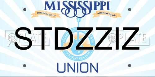 STDZZIZ Mississippi License Plate