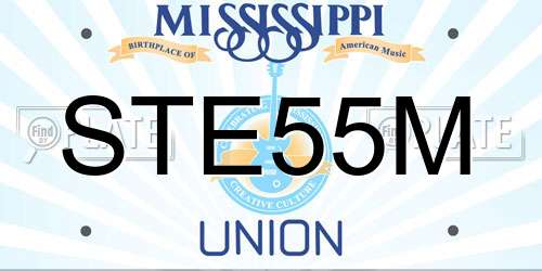 STE55M Mississippi License Plate