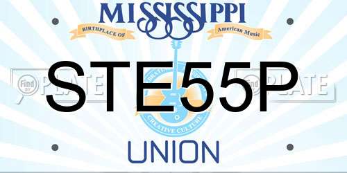 STE55P Mississippi License Plate