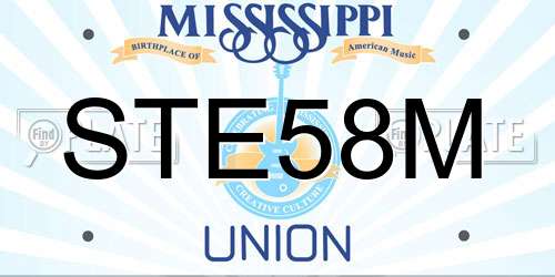 STE58M Mississippi License Plate