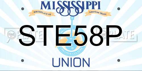 STE58P Mississippi License Plate