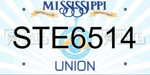 STE6514 Mississippi License Plate