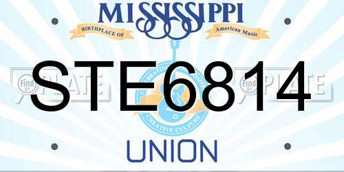 STE6814 Mississippi License Plate