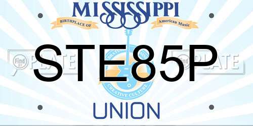 STE85P Mississippi License Plate