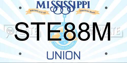 STE88M Mississippi License Plate