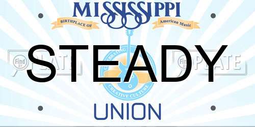 STEADY Mississippi License Plate