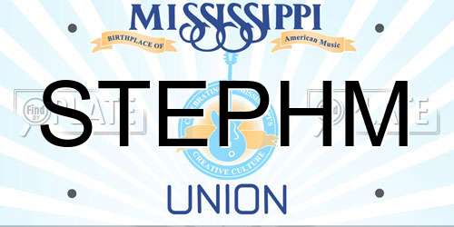 STEPHM Mississippi License Plate