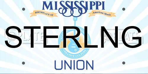 STERLNG Mississippi License Plate