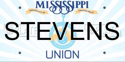 STEVENS Mississippi License Plate
