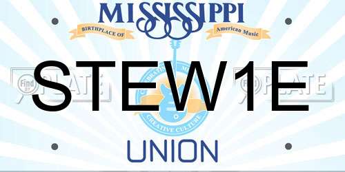 STEW1E Mississippi License Plate