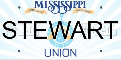 STEWART Mississippi License Plate
