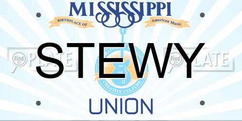STEWY Mississippi License Plate