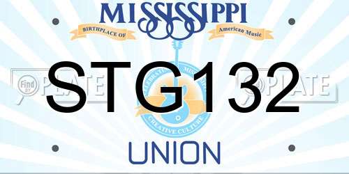 STG132 Mississippi License Plate