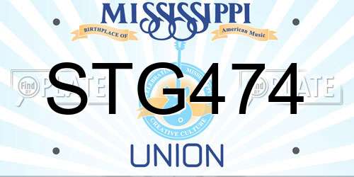 STG474 Mississippi License Plate