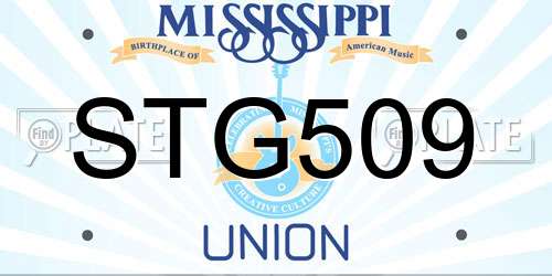 STG509 Mississippi License Plate