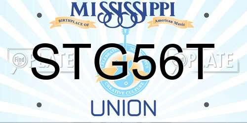 STG56T Mississippi License Plate