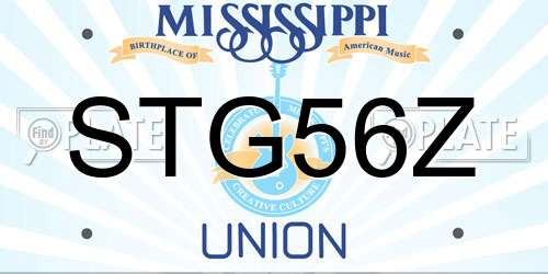 STG56Z Mississippi License Plate