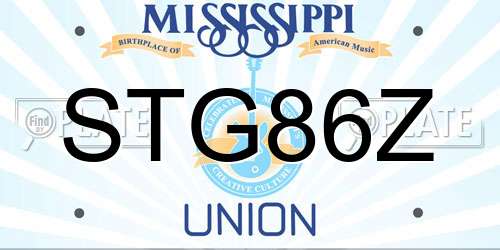 STG86Z Mississippi License Plate
