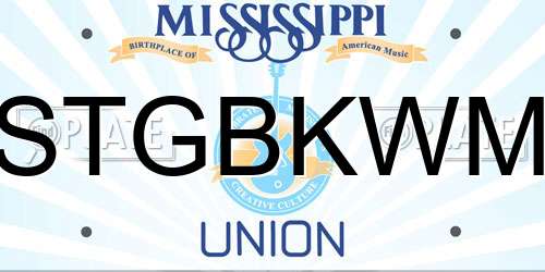 STGBKWM Mississippi License Plate