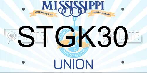STGK30 Mississippi License Plate