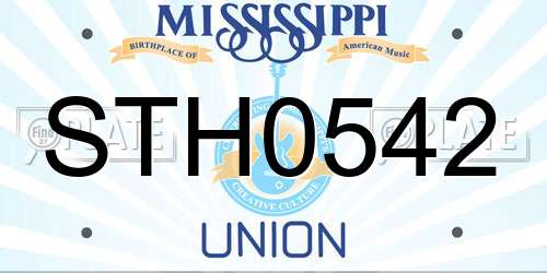 STH0542 Mississippi License Plate