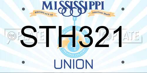 STH321 Mississippi License Plate