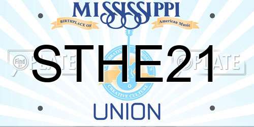 STHE21 Mississippi License Plate