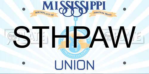 STHPAW Mississippi License Plate