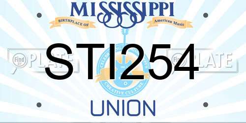 STI254 Mississippi License Plate
