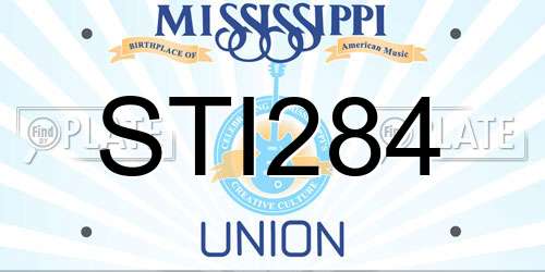 STI284 Mississippi License Plate
