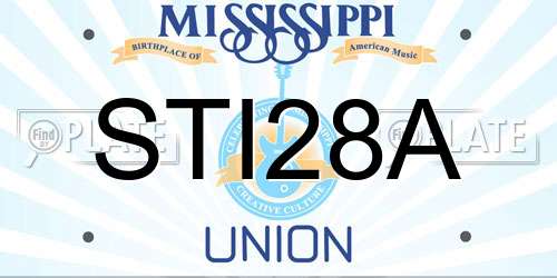 STI28A Mississippi License Plate