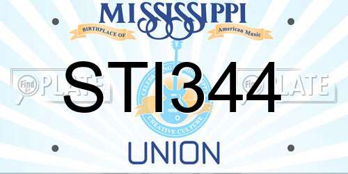STI344 Mississippi License Plate