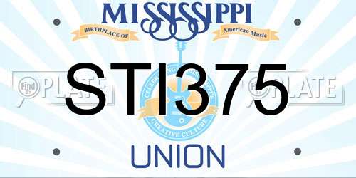STI375 Mississippi License Plate