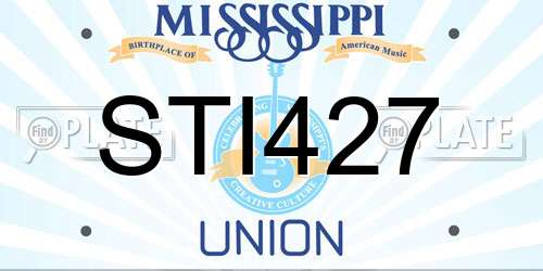 STI427 Mississippi License Plate