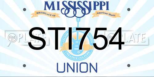 STI754 Mississippi License Plate