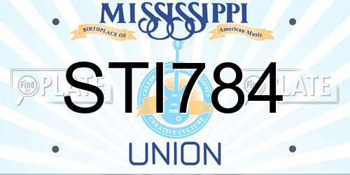 STI784 Mississippi License Plate