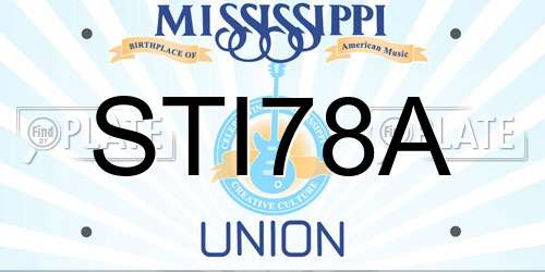 STI78A Mississippi License Plate