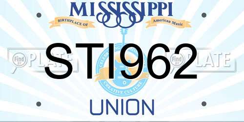 STI962 Mississippi License Plate