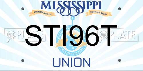 STI96T Mississippi License Plate