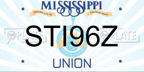 STI96Z Mississippi License Plate