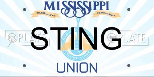 STING Mississippi License Plate