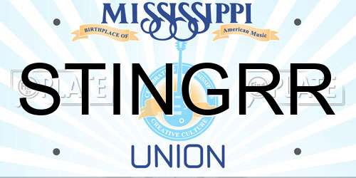 STINGRR Mississippi License Plate