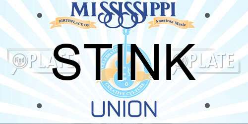 STINK Mississippi License Plate