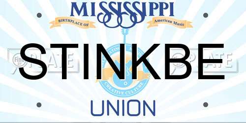 STINKBE Mississippi License Plate