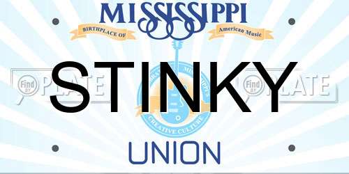 STINKY Mississippi License Plate