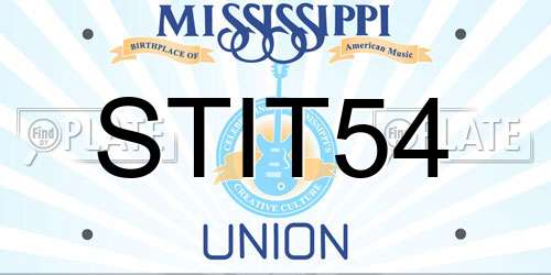 STIT54 Mississippi License Plate